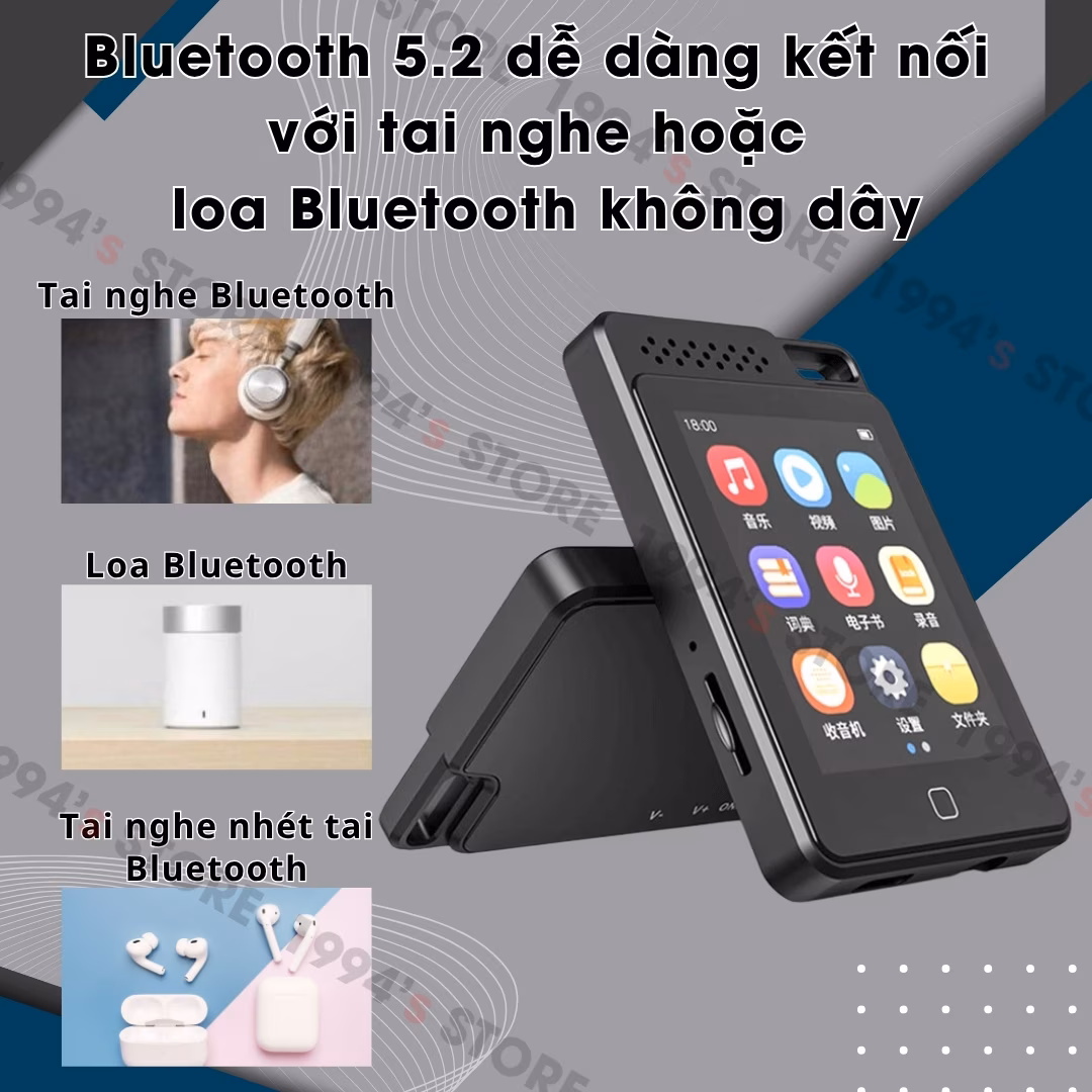 Máy Nghe Nhạc Ruizu C1 Bluetooth 5.2 Cảm Ứng 32GB - Loa Ngoài, Xem Phim, Nghe Nhạc Mp3 Cao Cấp