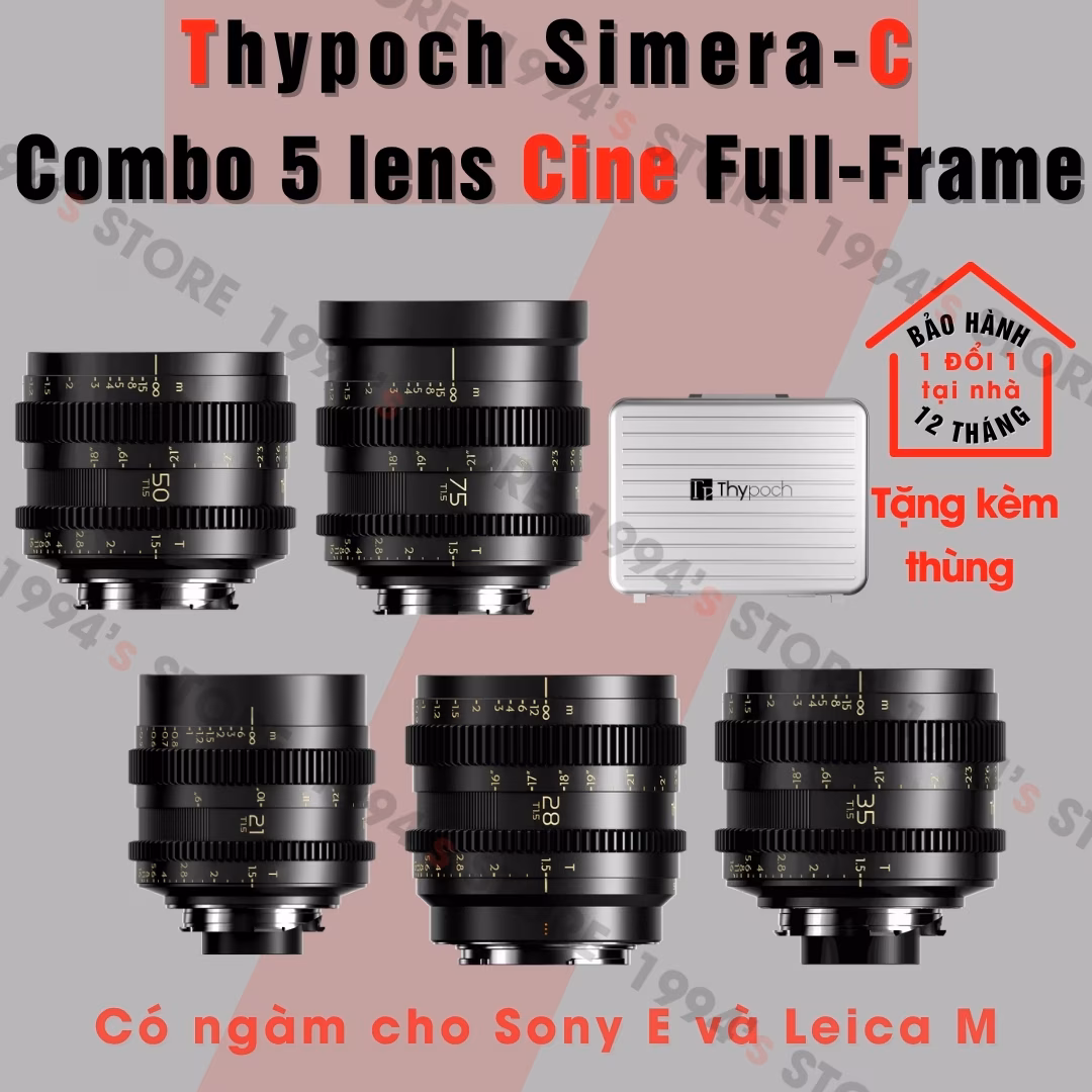Bộ 5 lens Cine Thypoch Simera-C 21/28/35/50/75mm (Leica M / Sony E)