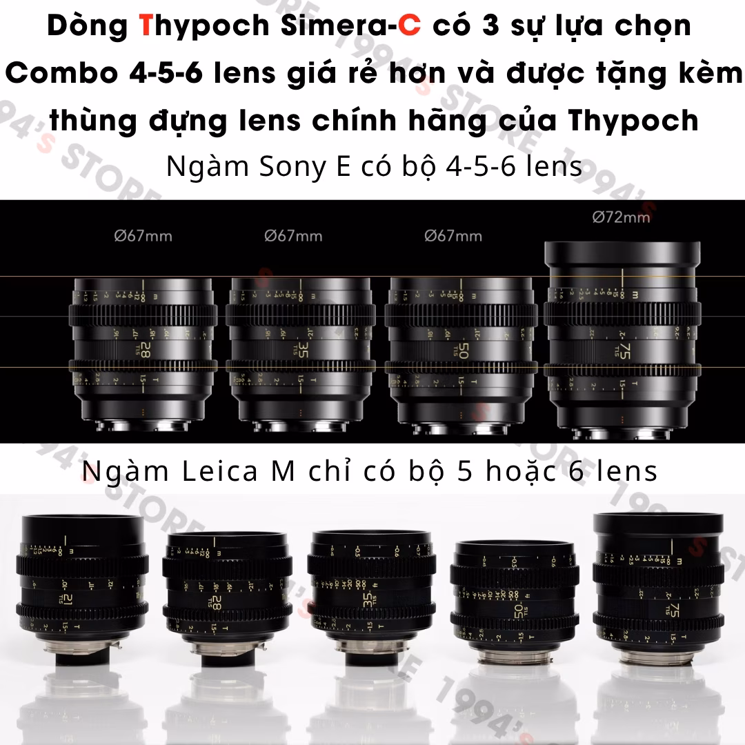 Bộ 4 lens Cine Thypoch Simera-C 28/35/50/75mm cho Sony E