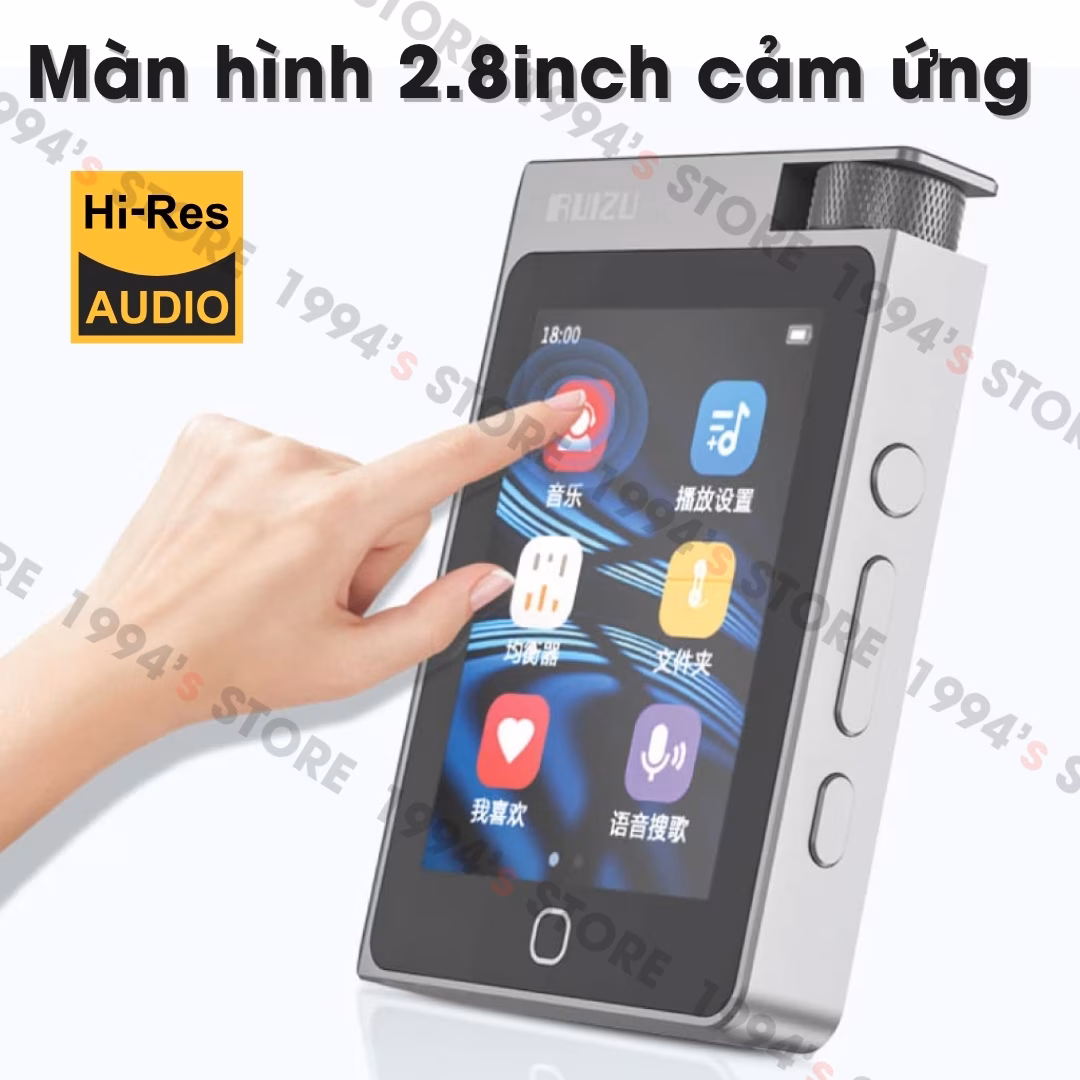 Máy Nghe Nhạc Cao Cấp Ruizu A55 16GB Bluetooth 5.2 - Chip Âm Thanh DSD256, DAC HIFI, Hi-Res Audio
