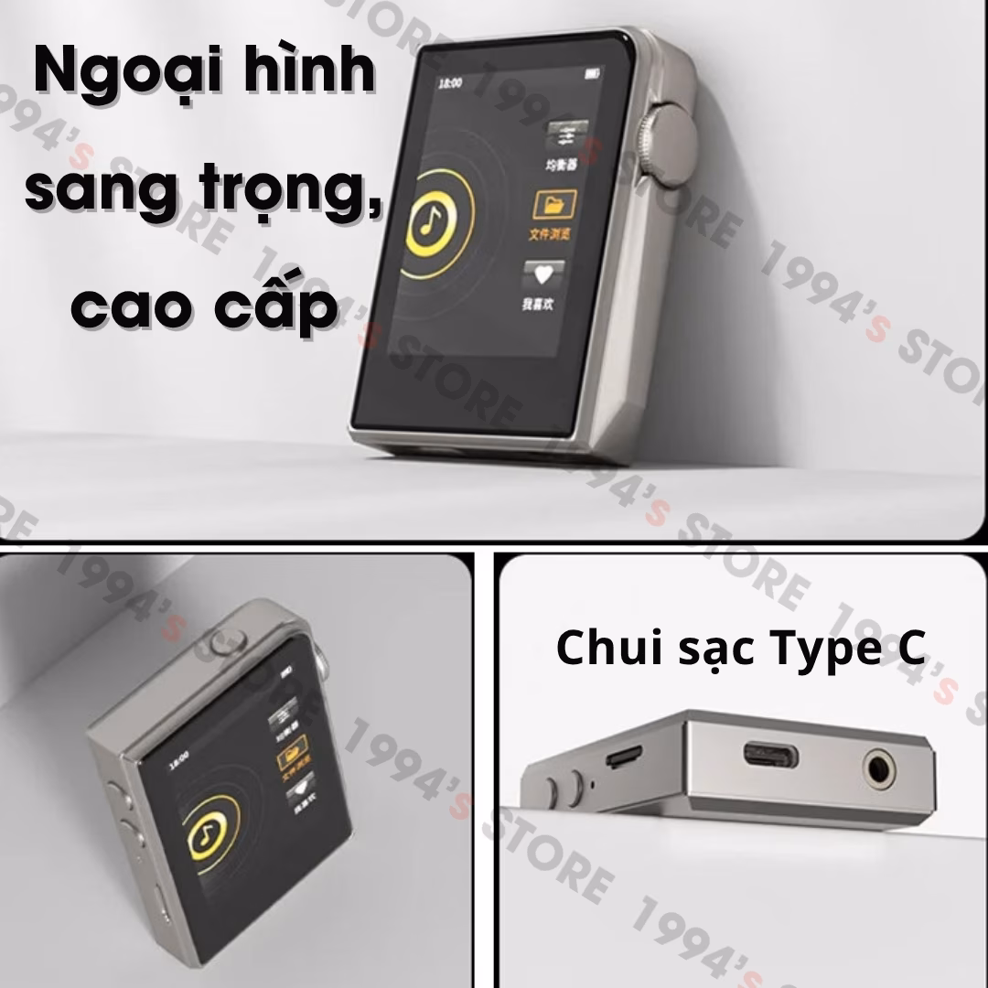 Máy Nghe Nhạc Cao Cấp Ruizu A58 16GB Bluetooth 5.2 - Chip DSD256, DAC HIFI, Có Tiếng Việt, Điều Chỉnh EQ