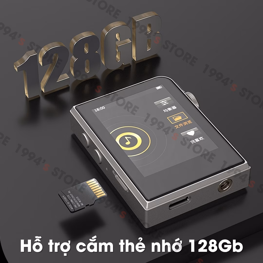 Máy Nghe Nhạc Cao Cấp Ruizu A58 16GB Bluetooth 5.2 - Chip DSD256, DAC HIFI, Có Tiếng Việt, Điều Chỉnh EQ