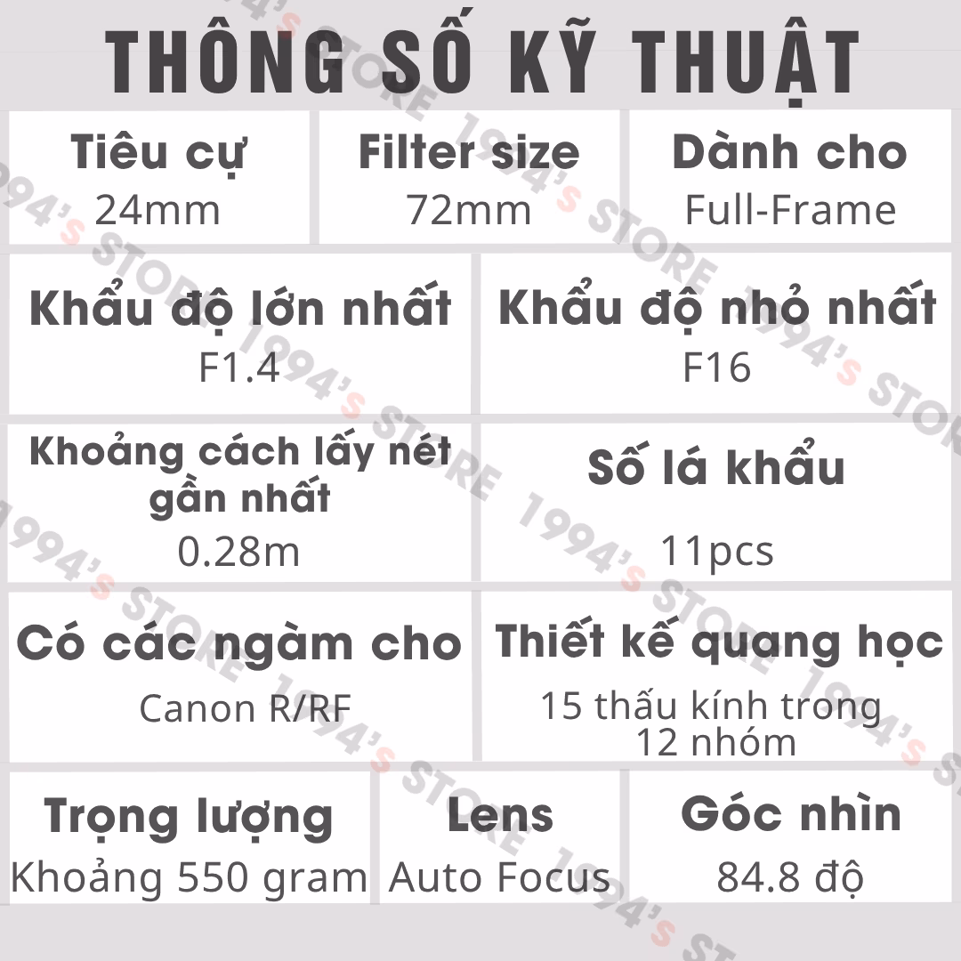 Lens góc rộng lấy nét tự động cho Canon R
