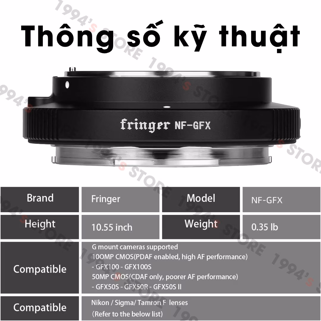 ngàm chuyển lens nikon cho máy ảnh gfx