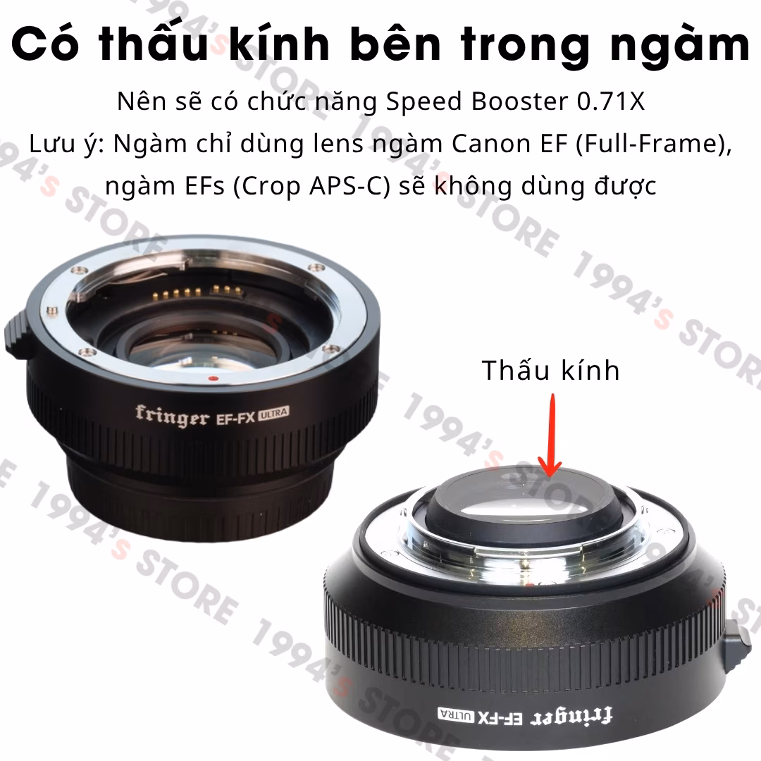 Ngàm Chuyển Fringer EF-FX Ultra (FR-FX071) Speed Booster 0.74X - Hỗ Trợ Auto Focus Cho Fujifilm