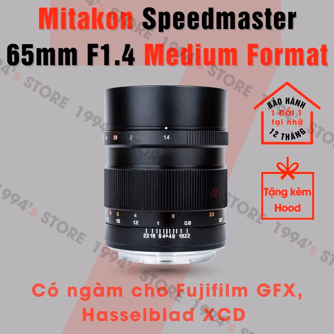 Ống kính Zhongyi Mitakon Speedmaster 65mm F1.4 for Fujifilm GFX/Hasselblad XCD
