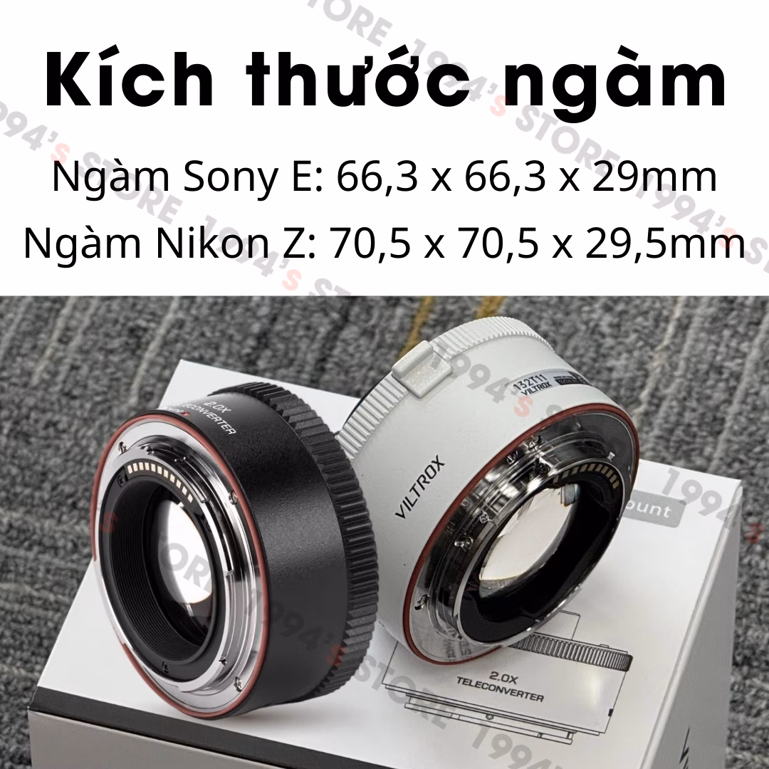 Ngàm Chuyển Viltrox TELECONVERTER 2.0X Cho Sony E / Nikon Z - Nhân Đôi Tiêu Cự - Bảo Hành 12 Tháng