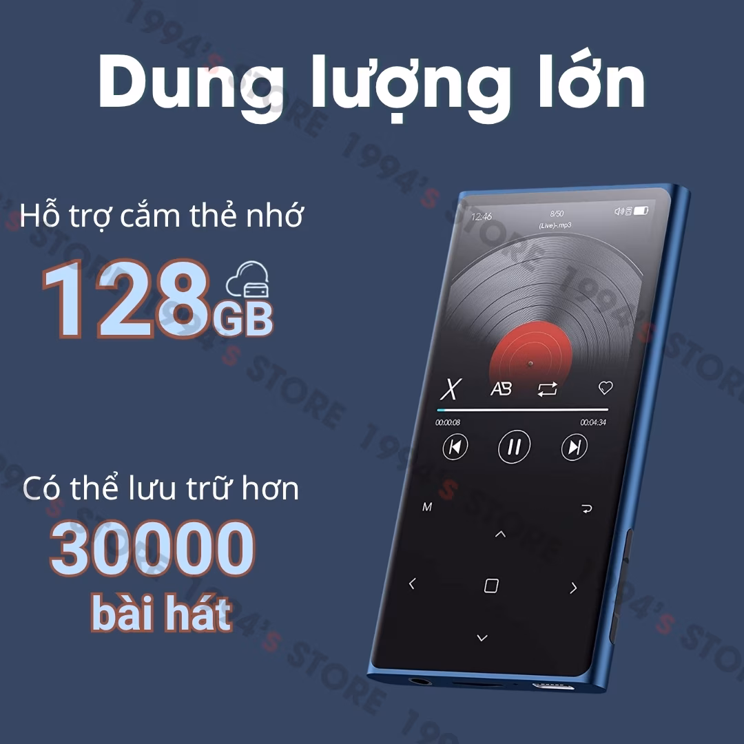 Máy Nghe Nhạc Benjie W02 Cảm Ứng - Bluetooth 5.3, Màn Hình Lớn, Có Loa Ngoài, Hỗ Trợ Xem Phim, Đọc Ebook, Nghe Nhạc Mp3