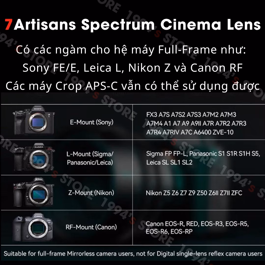 Ống kính 7Artisans 50mm T2.0 ngàm Nikon Z