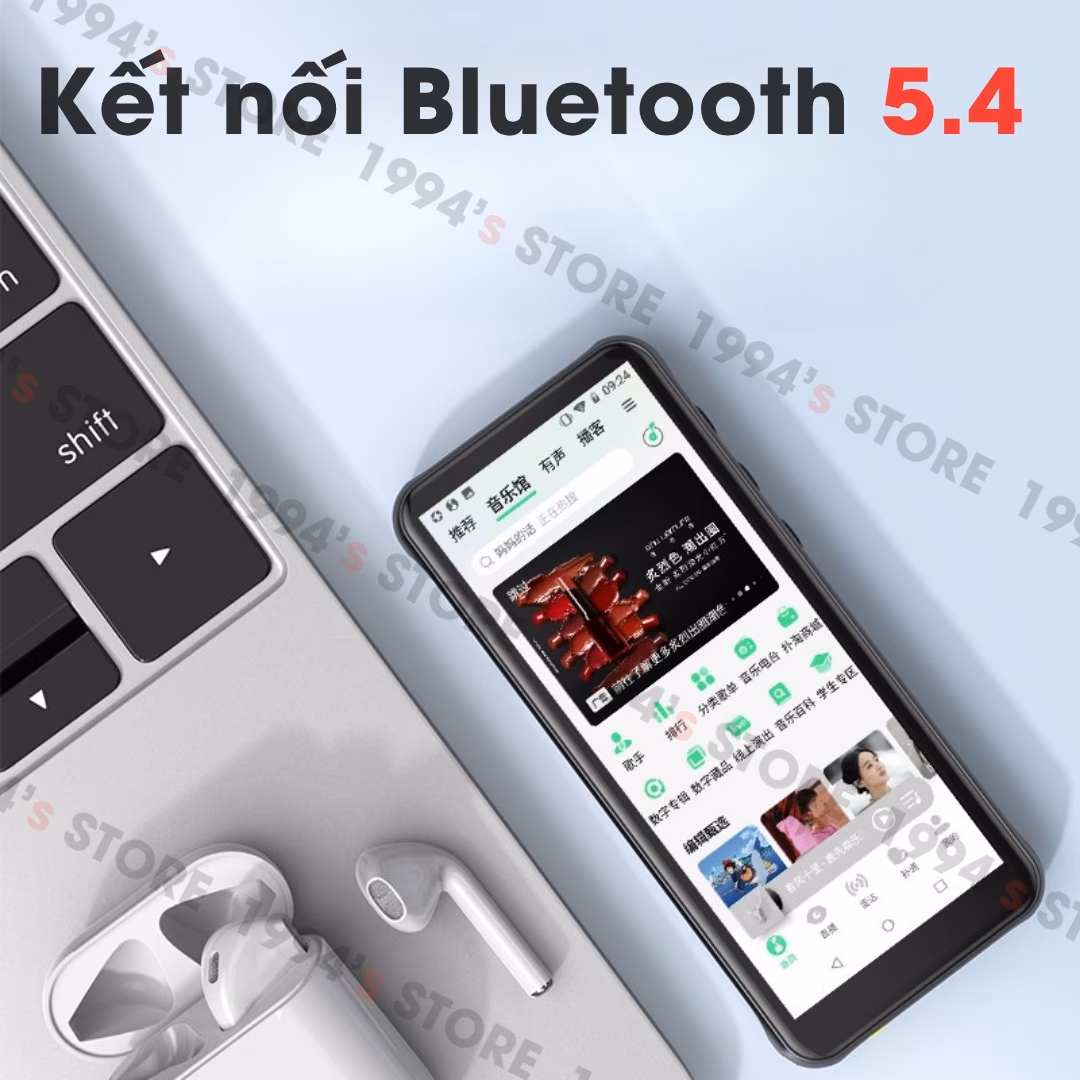 Máy Nghe Nhạc Android Ruizu Z80 Xem Video ,Cảm Ứng IPS 4 Inch, RAM 2GB, ROM 16GB, Bluetooth 5.2, Wifi