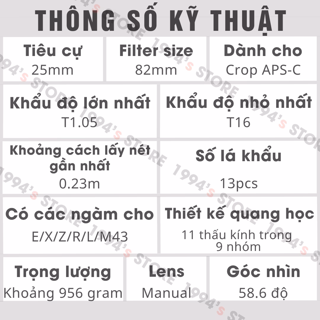 7Artisans 25mm T1.05 Vision giá bao nhiêu
