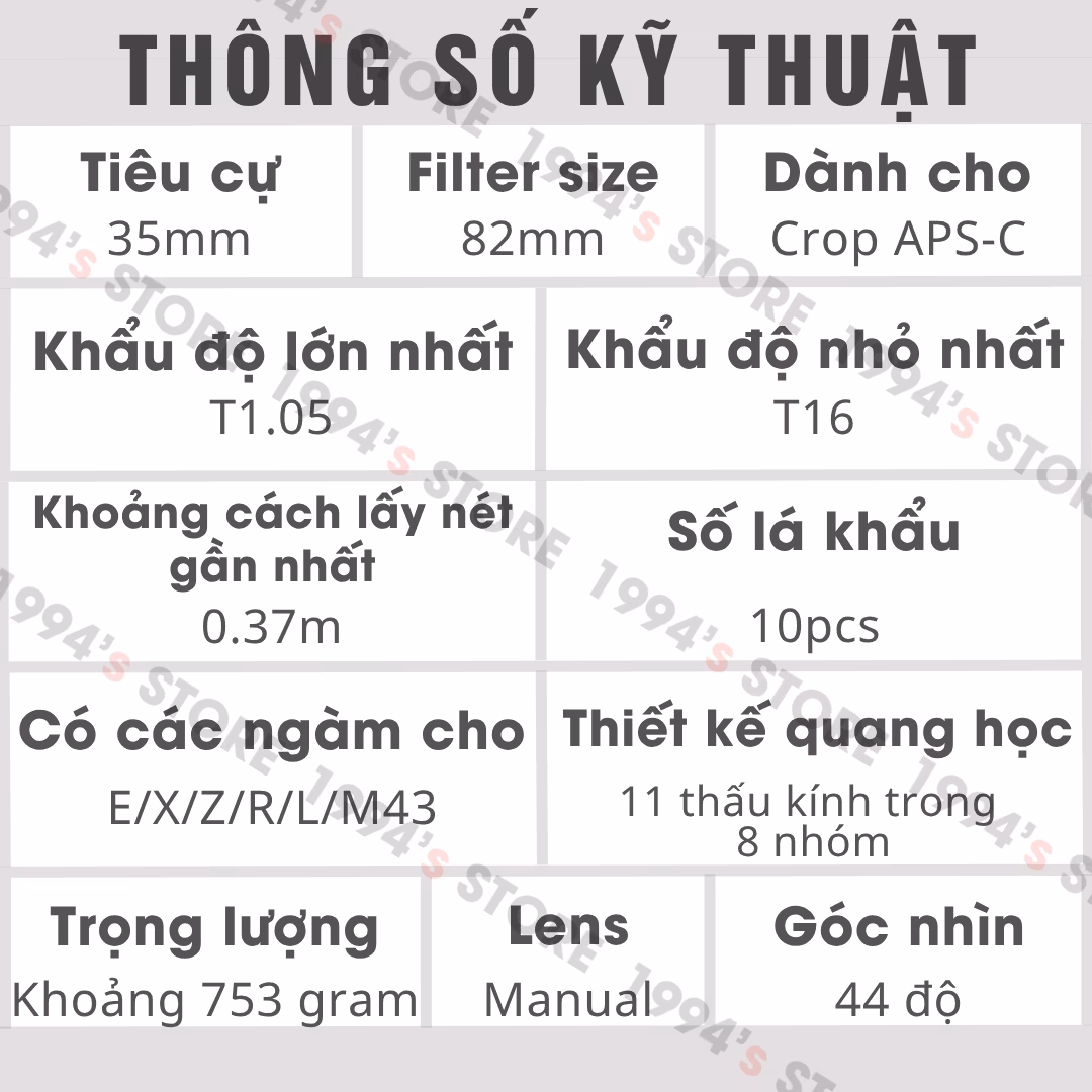 Ống kính 7Artisans 35mm T1.05