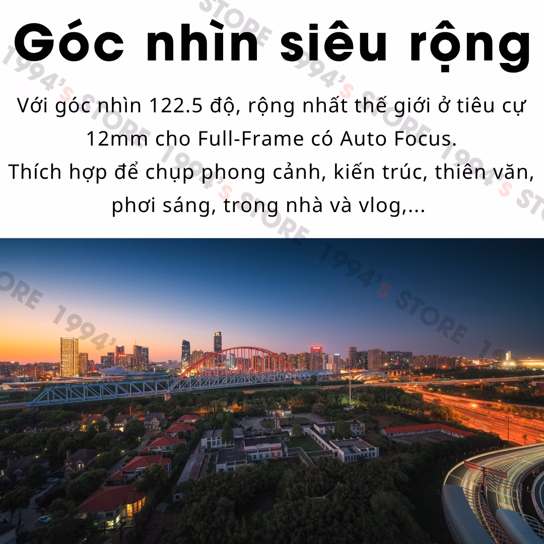 Ống kính Brightin Star 12mm F2.8 AF Full-Frame siêu rộng không méo