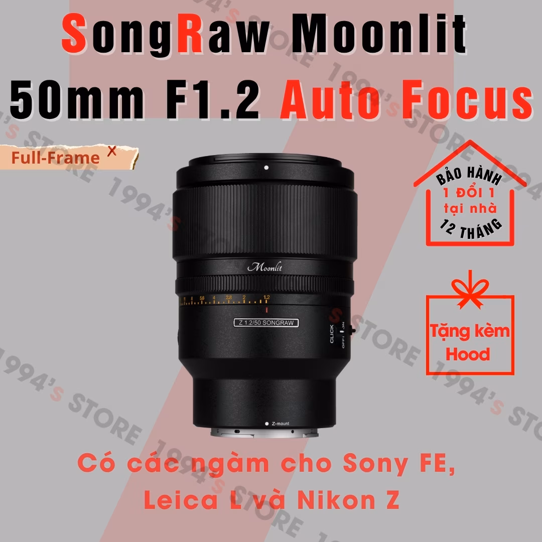Ống kính SongRaw Moonlit 50mm F1.2 AF Full-Frame Sony/Nikon Z/Leica L
