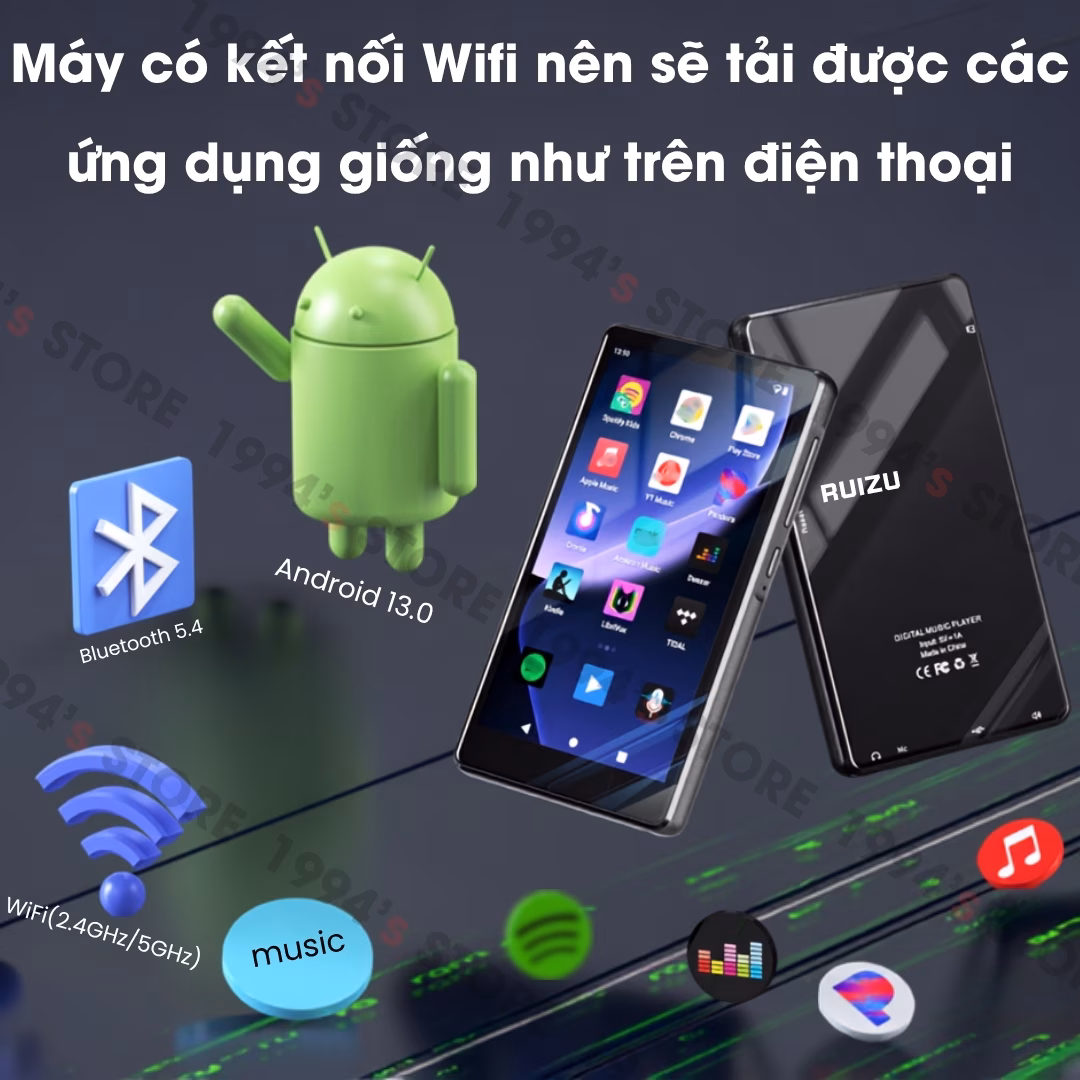 Máy Nghe Nhạc Android Ruizu M45 - RAM 3GB, Màn Hình 4.5 Inch, Wifi Bluetooth 5.4