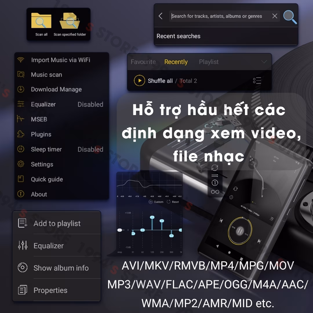 Máy Nghe Nhạc Android Ruizu M45 - RAM 3GB, Màn Hình 4.5 Inch, Wifi Bluetooth 5.4