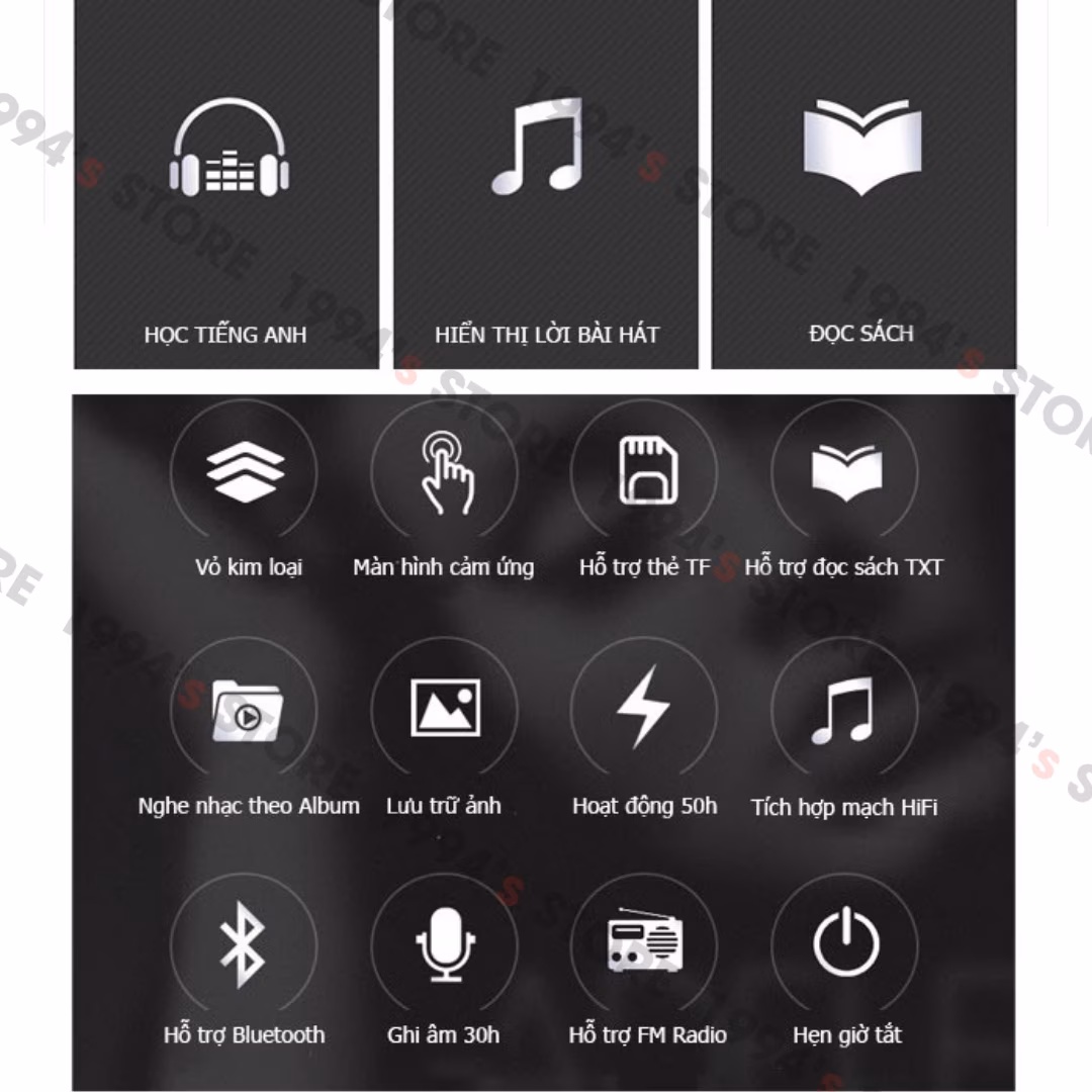 Máy Nghe Nhạc Bluetooth Ruizu D02 Có Loa Ngoài - Học Tiếng Anh