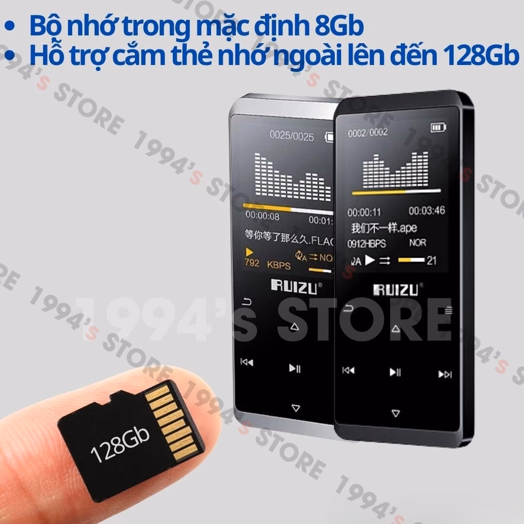 Máy Nghe Nhạc Bluetooth Ruizu D02 Có Loa Ngoài - Học Tiếng Anh