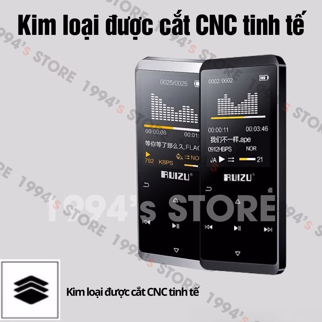 Máy Nghe Nhạc Bluetooth Ruizu D02 Có Loa Ngoài - Học Tiếng Anh