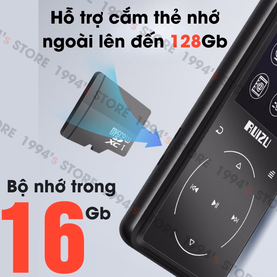 Máy Nghe Nhạc Học Tiếng Anh Ruizu D16 32Gb Màn Hình 2.4 Inch | Lặp Đoạn A-B
