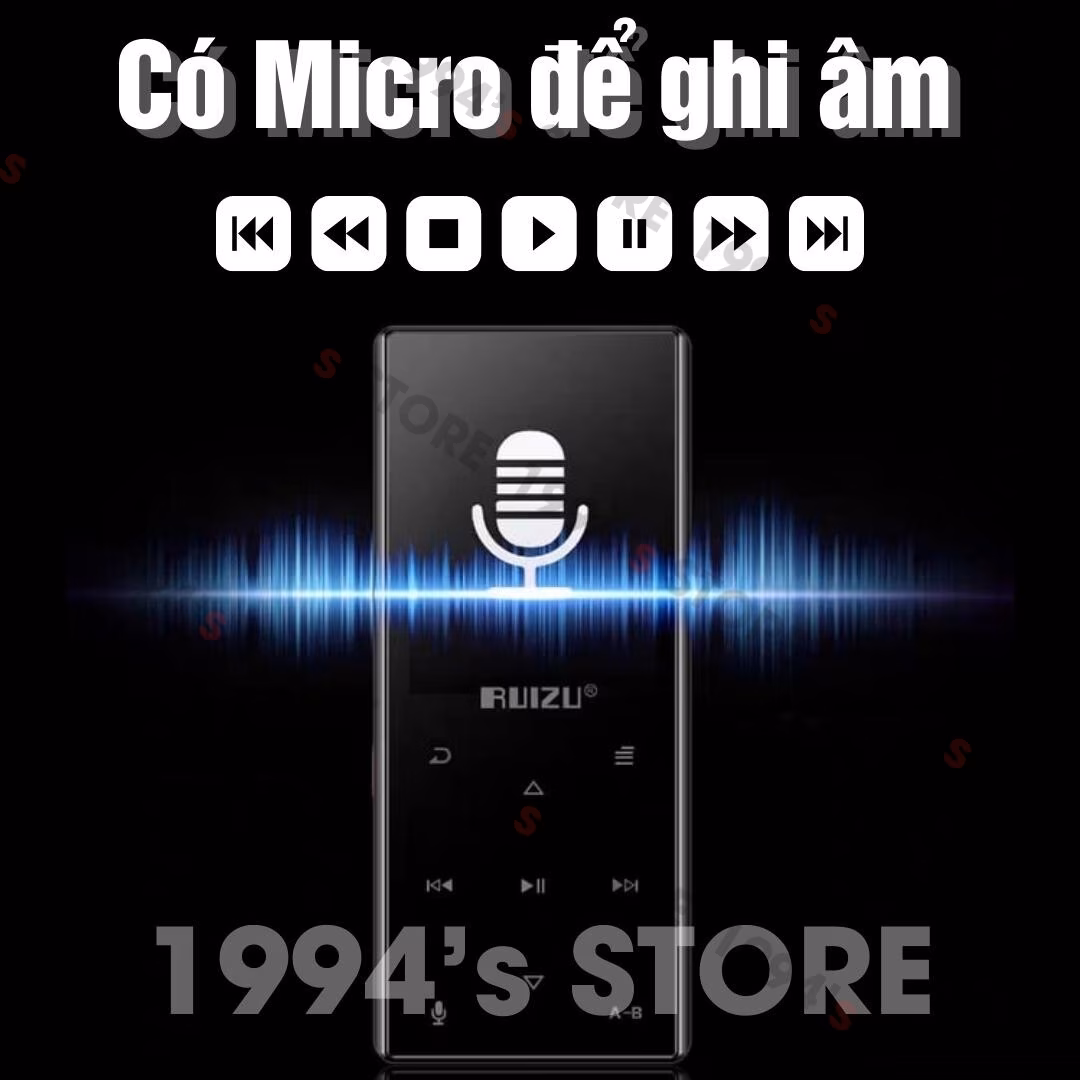 Máy Nghe Nhạc MP3 Ruizu D29 Có Loa Ngoài Lặp Đoạn A-B Học Tiếng Anh 8GB