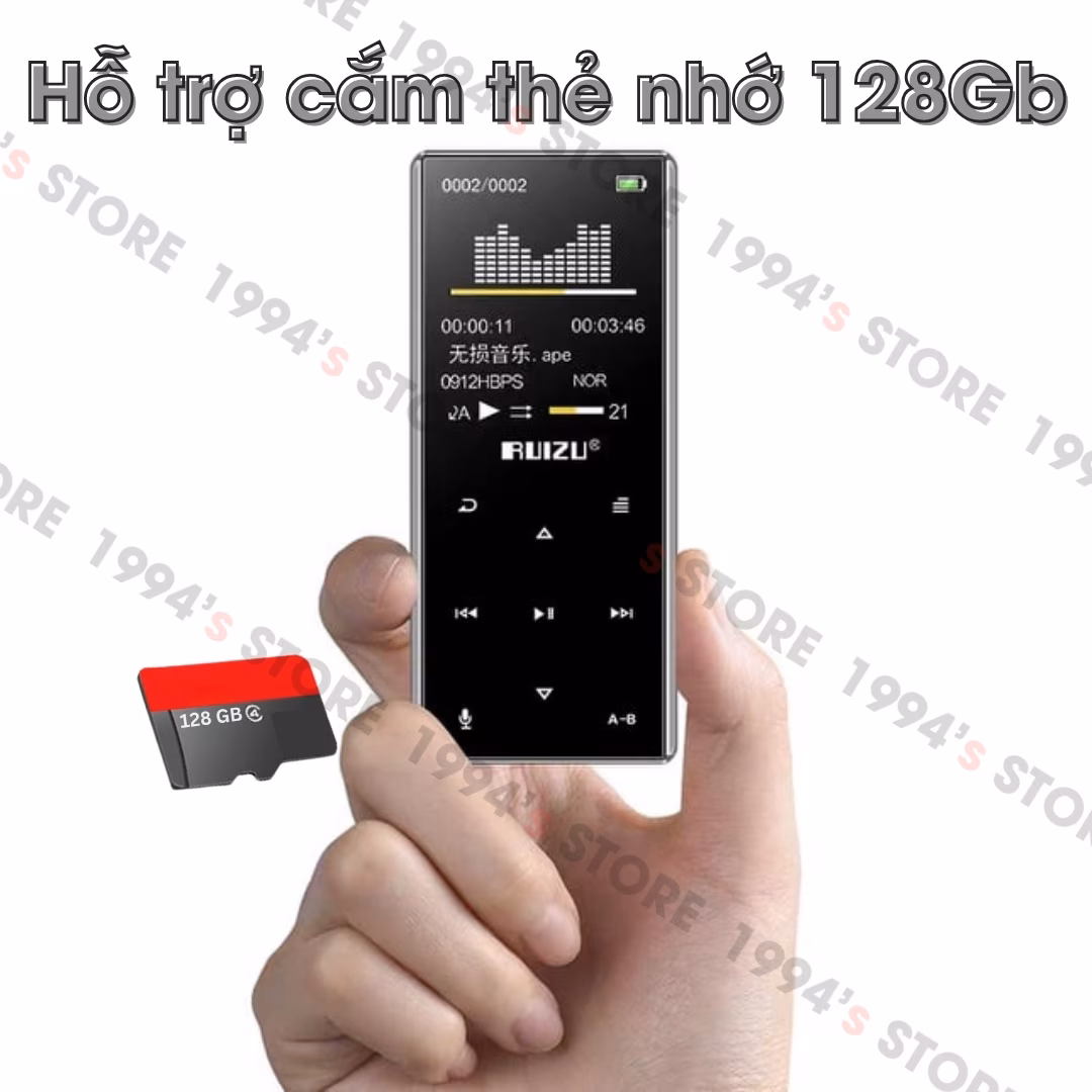 Máy Nghe Nhạc MP3 Ruizu D29 Có Loa Ngoài Lặp Đoạn A-B Học Tiếng Anh 8GB