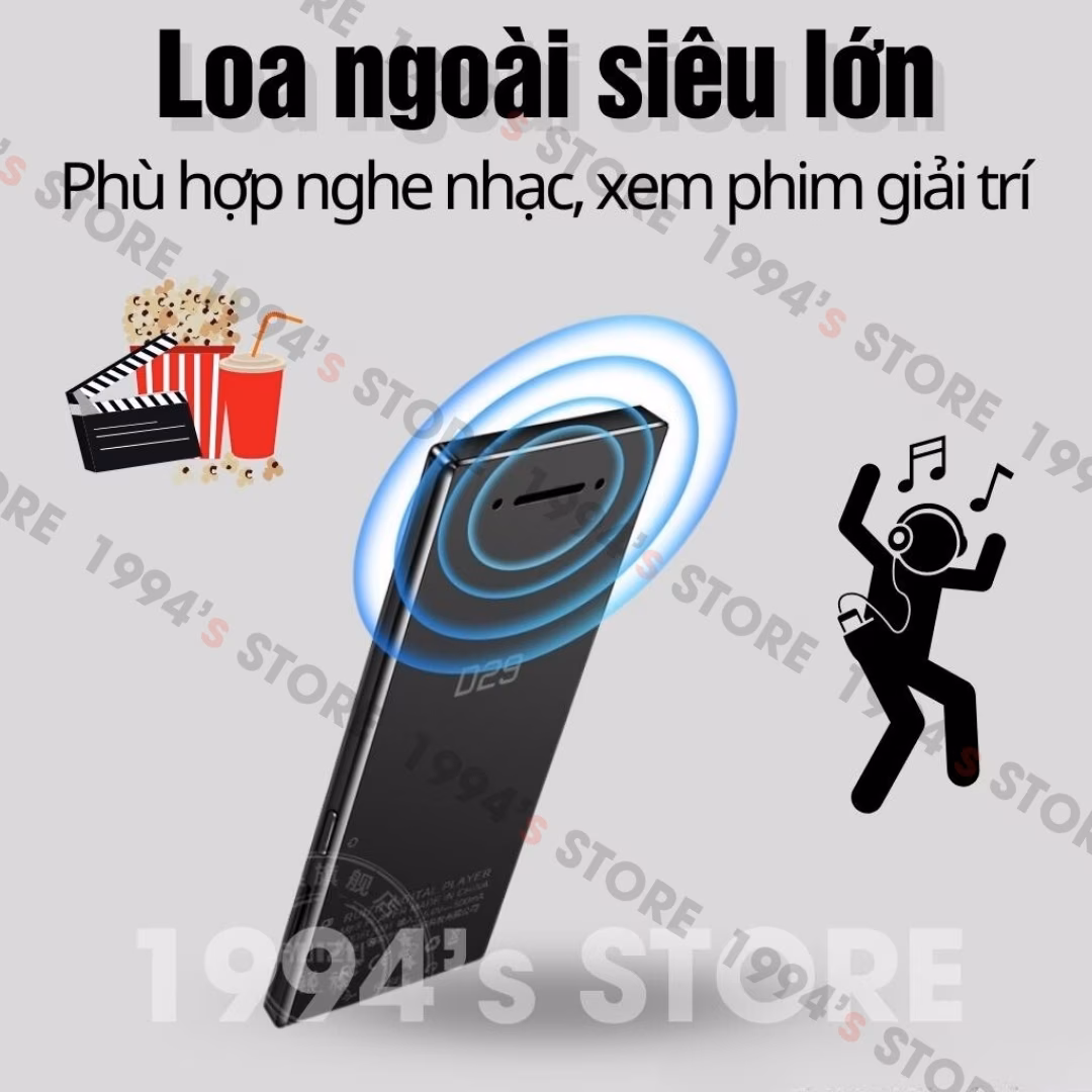 Máy Nghe Nhạc MP3 Ruizu D29 Có Loa Ngoài Lặp Đoạn A-B Học Tiếng Anh 8GB
