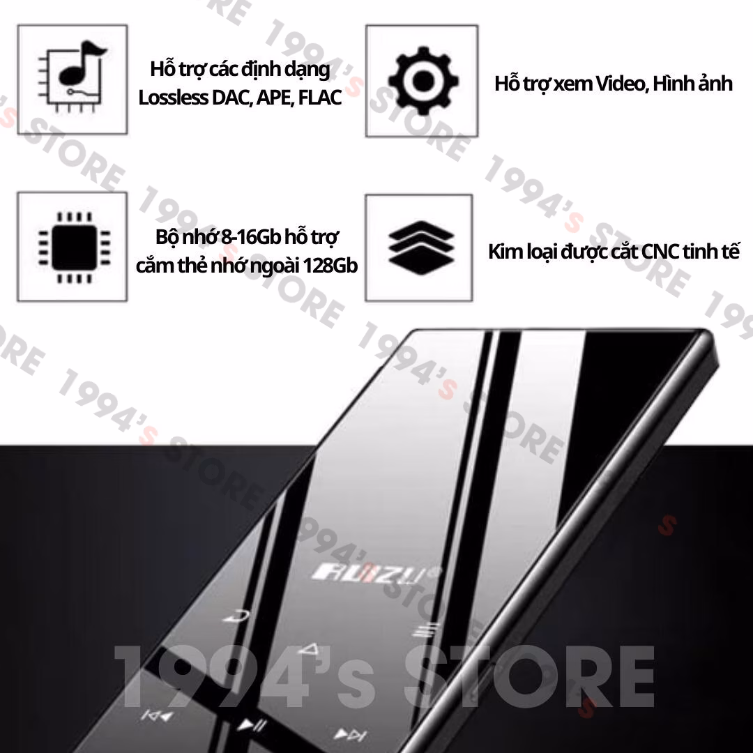 Máy Nghe Nhạc MP3 Ruizu D29 Có Loa Ngoài Lặp Đoạn A-B Học Tiếng Anh 8GB