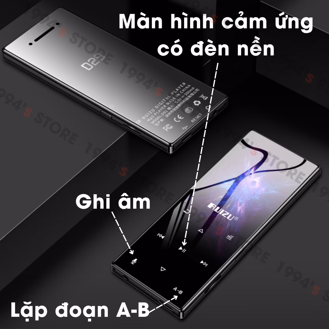Máy Nghe Nhạc MP3 Ruizu D29 Có Loa Ngoài Lặp Đoạn A-B Học Tiếng Anh 8GB