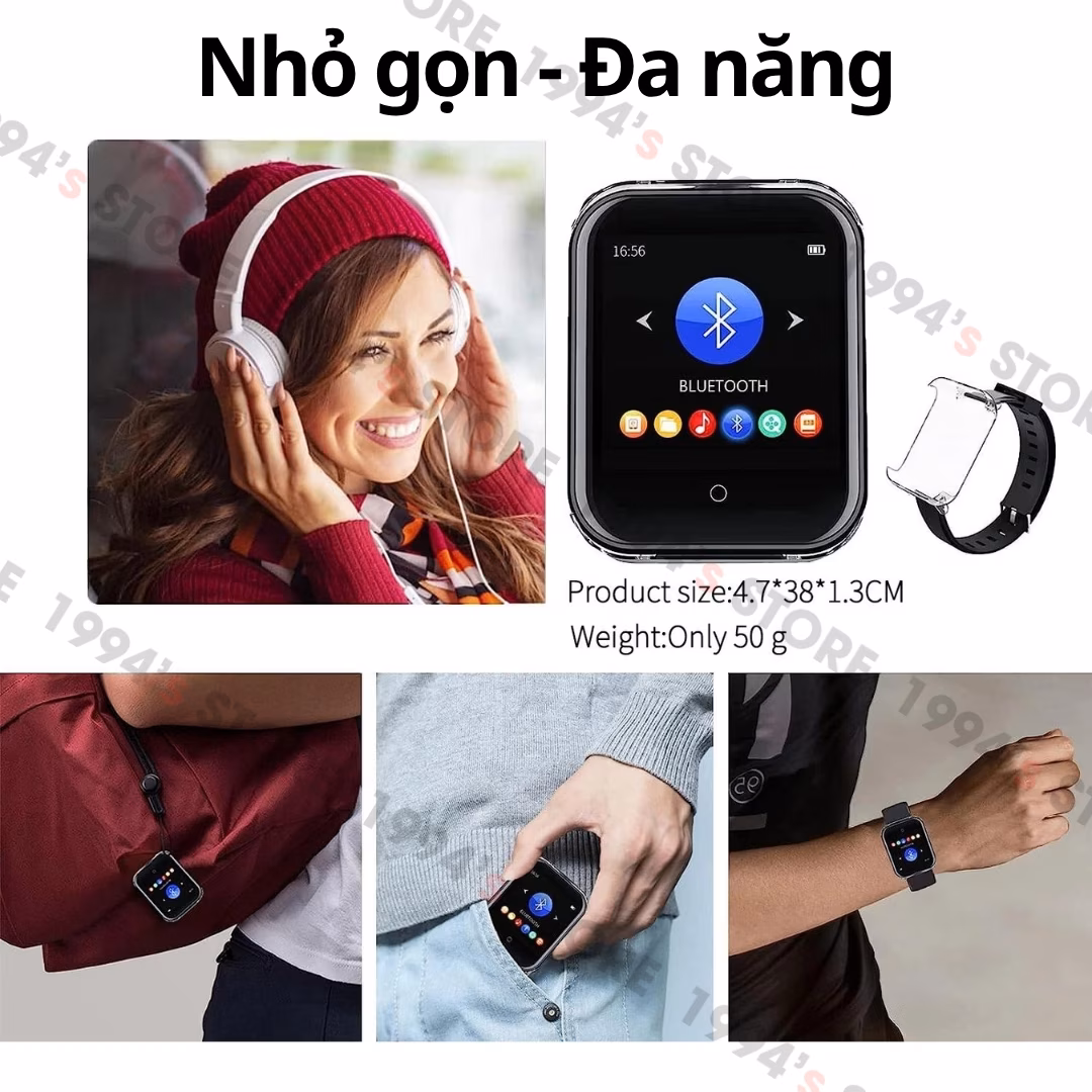 Máy Nghe Nhạc Thể Thao Ruizu M8 Đeo Tay | Đếm Bước Chân, Loa Ngoài
