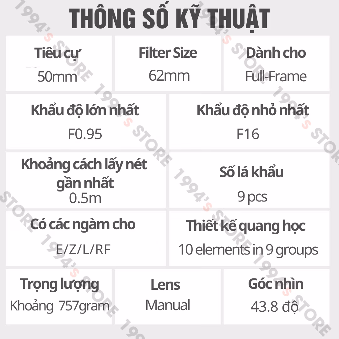 Ống kính Brightin Star chính hãng 1994s Store