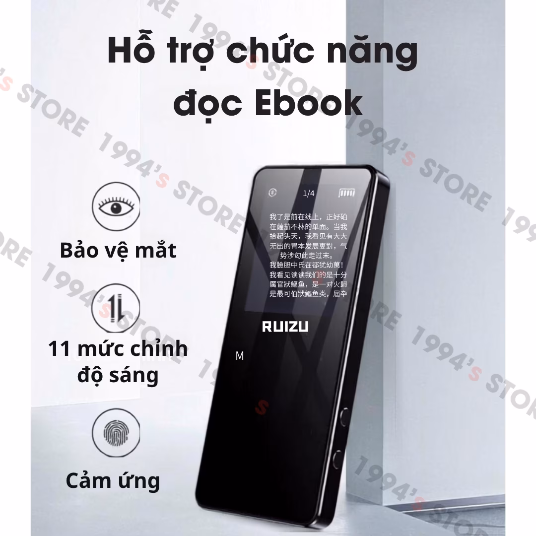 Máy Nghe Nhạc Học Tiếng Anh Ruizu D51 Bluetooth 8Gb | Lặp Đoạn A-B