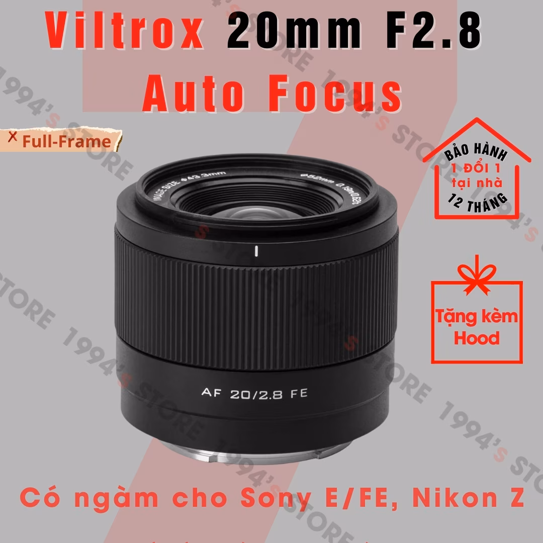Viltrox 20mm F2.8 AF Full-Frame Sony/Nikon Z Chính Hãng