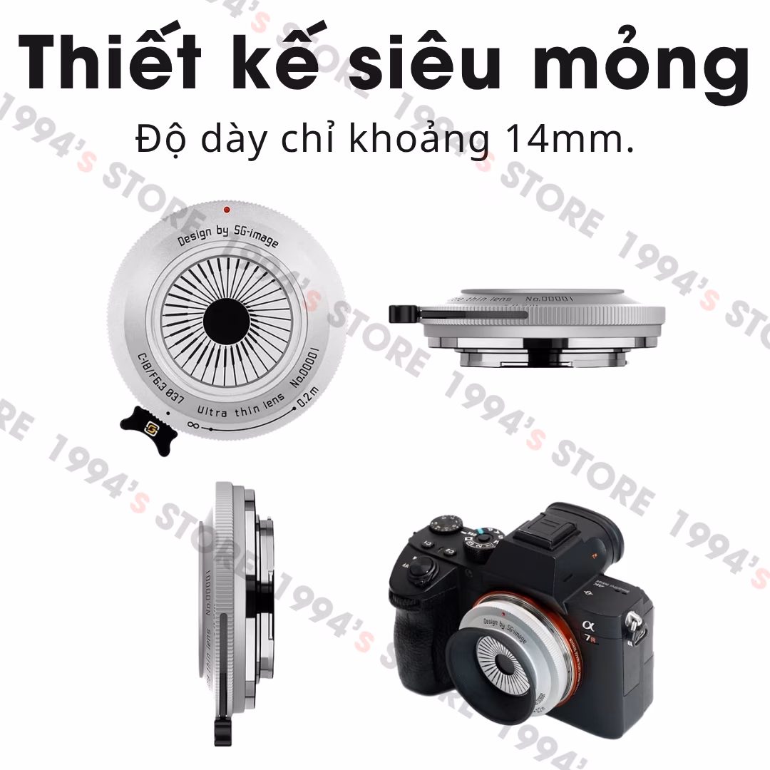 SG Image 18mm F6.3 APS-C Ultra Slim Pancake Sony E/Fujifilm X/Nikon Z/M43 - Chính Hãng