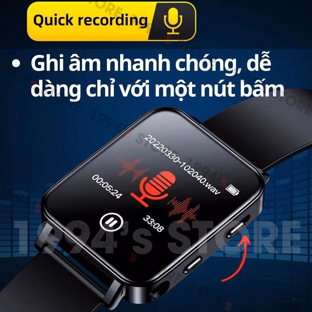 Máy Nghe Nhạc Benjie A80 (Bản Nâng Cấp) - Thiết Kế Đồng Hồ Đeo Tay, Bluetooth 5.2 - Chính Hãng