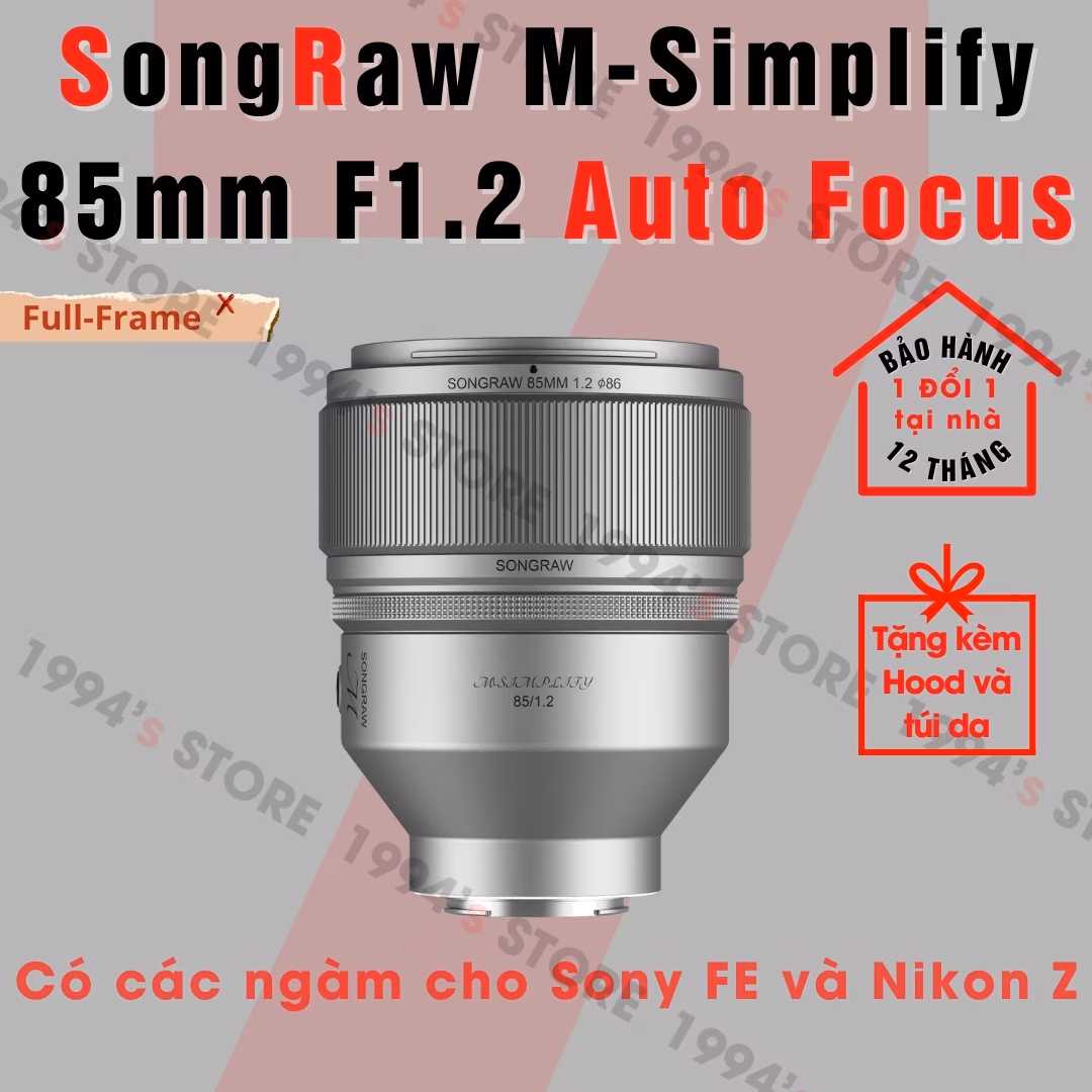 SongRaw M-Simplify 85mm F1.2 AF Full-Frame SonyE/Nikon Z