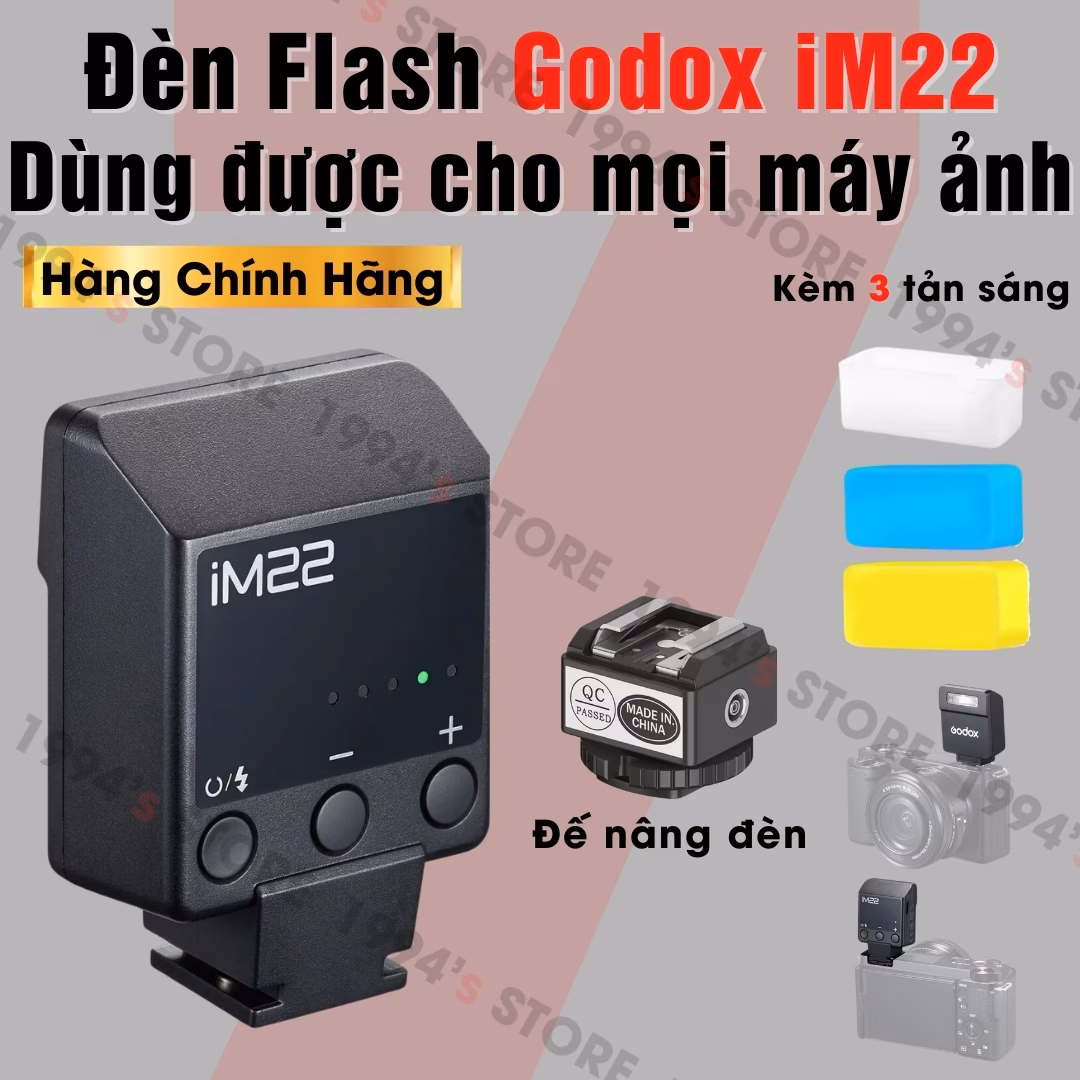 Đèn Flash Mini Siêu Nhỏ Gọn Godox iM22 Pin Sạc | Phù Hợp Mọi Máy Ảnh