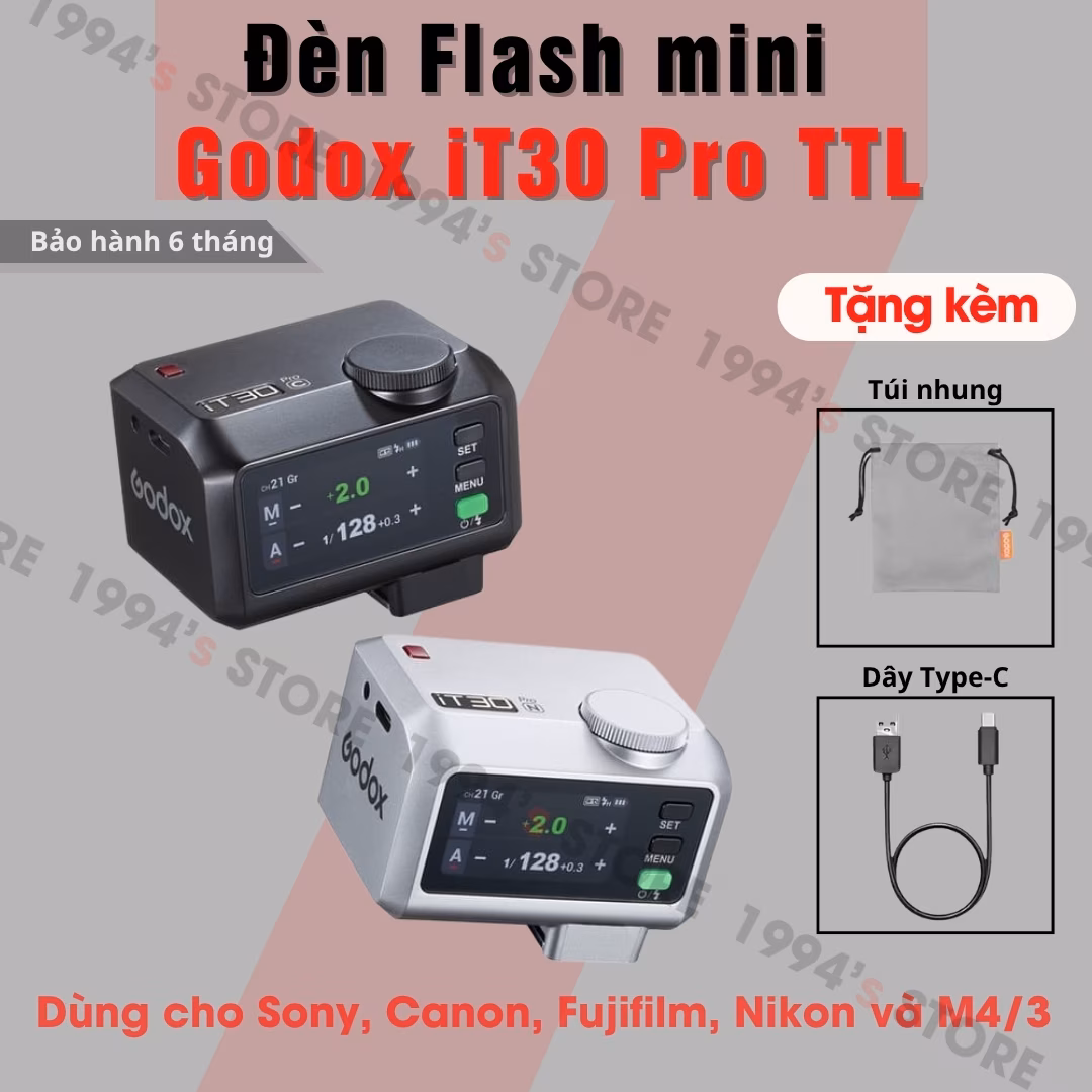 Đèn Flash Godox iT30 Pro Cho Sony Canon Nikon Fujifilm - iT30Pro Mini Flash TTL