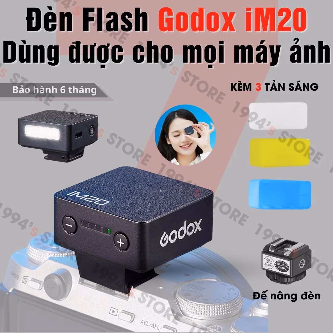 Đèn Flash Mini Siêu Nhỏ Gọn Godox iM20 Pin Sạc | Dùng Mọi Máy Ảnh