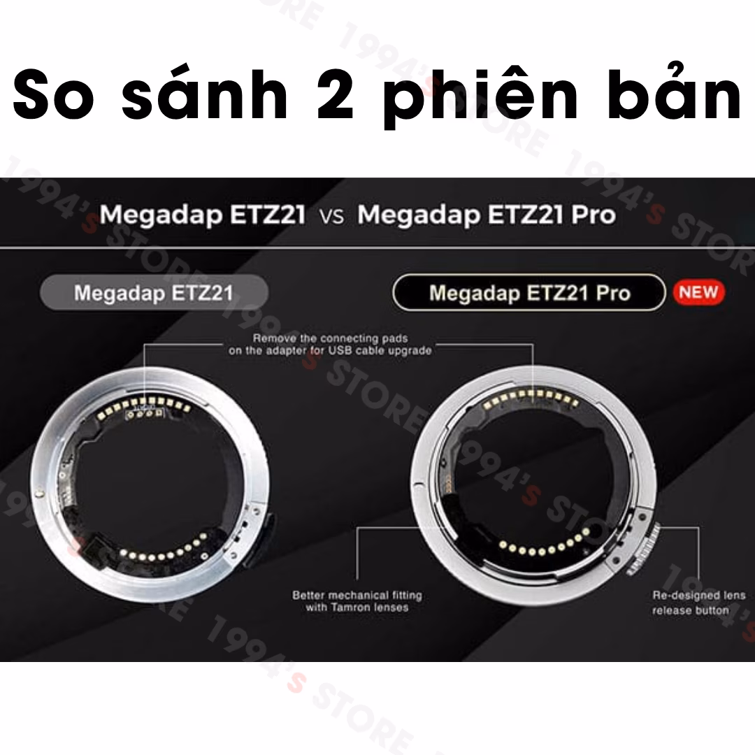 Ngàm chuyển Megadap ETZ21 Pro Sony E sang Nikon Z - Chính hãng
