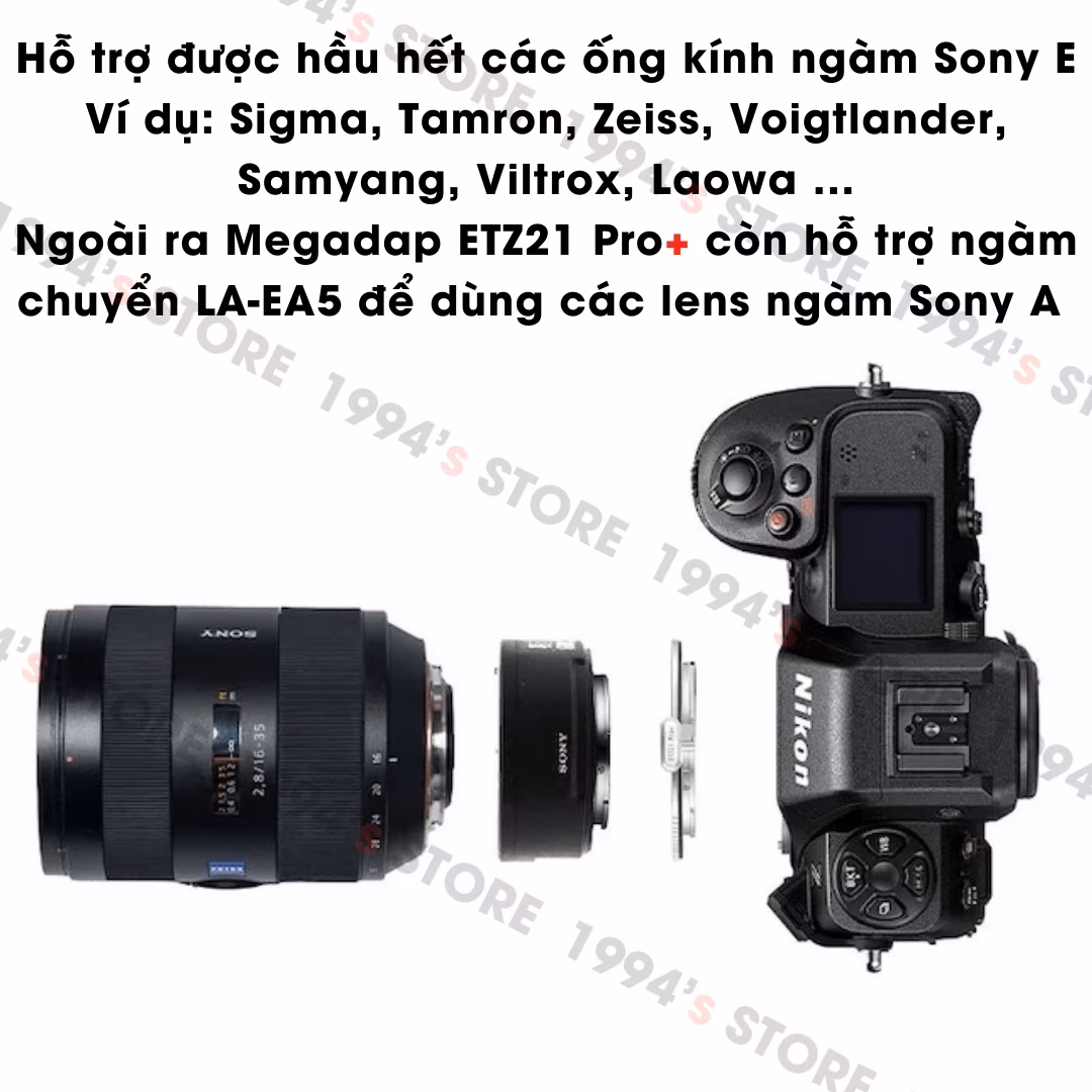 Megadap ETZ21 Pro+ Sony sang Nikon Z