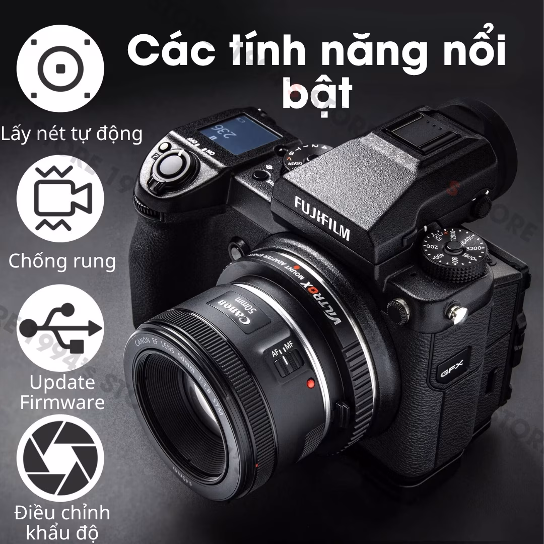 Ngàm chuyển Viltrox EF-GFX Pro Auto Focus cho Fujifilm GFX - Chính hãng