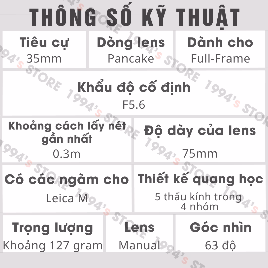 Lens 7Artisans 35mm F5.6 WEN ngàm M