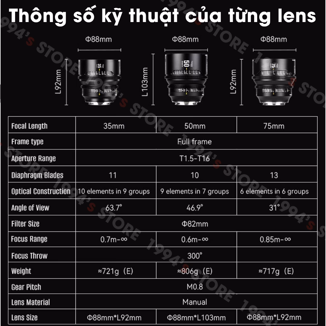 Ống kính quay phim 7Artisans 35mm T1.5