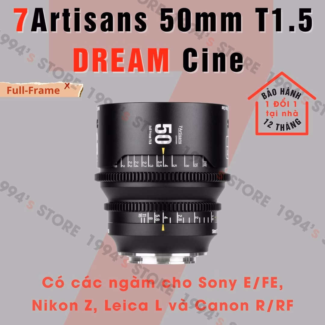 7Artisans 50mm T1.5 DREAM Cine Lens Cho Full Frame