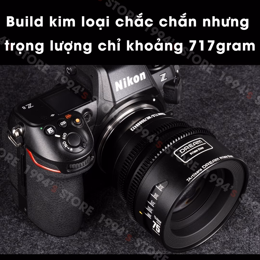 7Artisans 75mm T1.5 DREAM Cine Lens Cho Full Frame