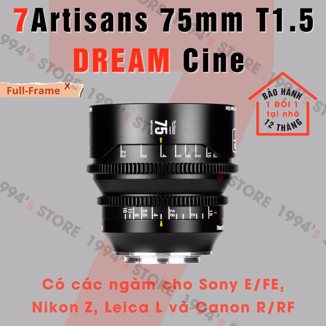 7Artisans 75mm T1.5 DREAM Cine Lens Cho Full Frame