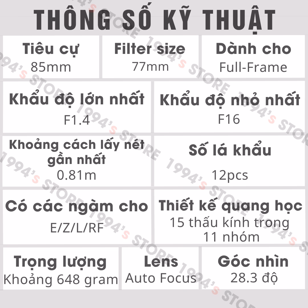 Ống kính Meike 85mm F1.4 MIX II