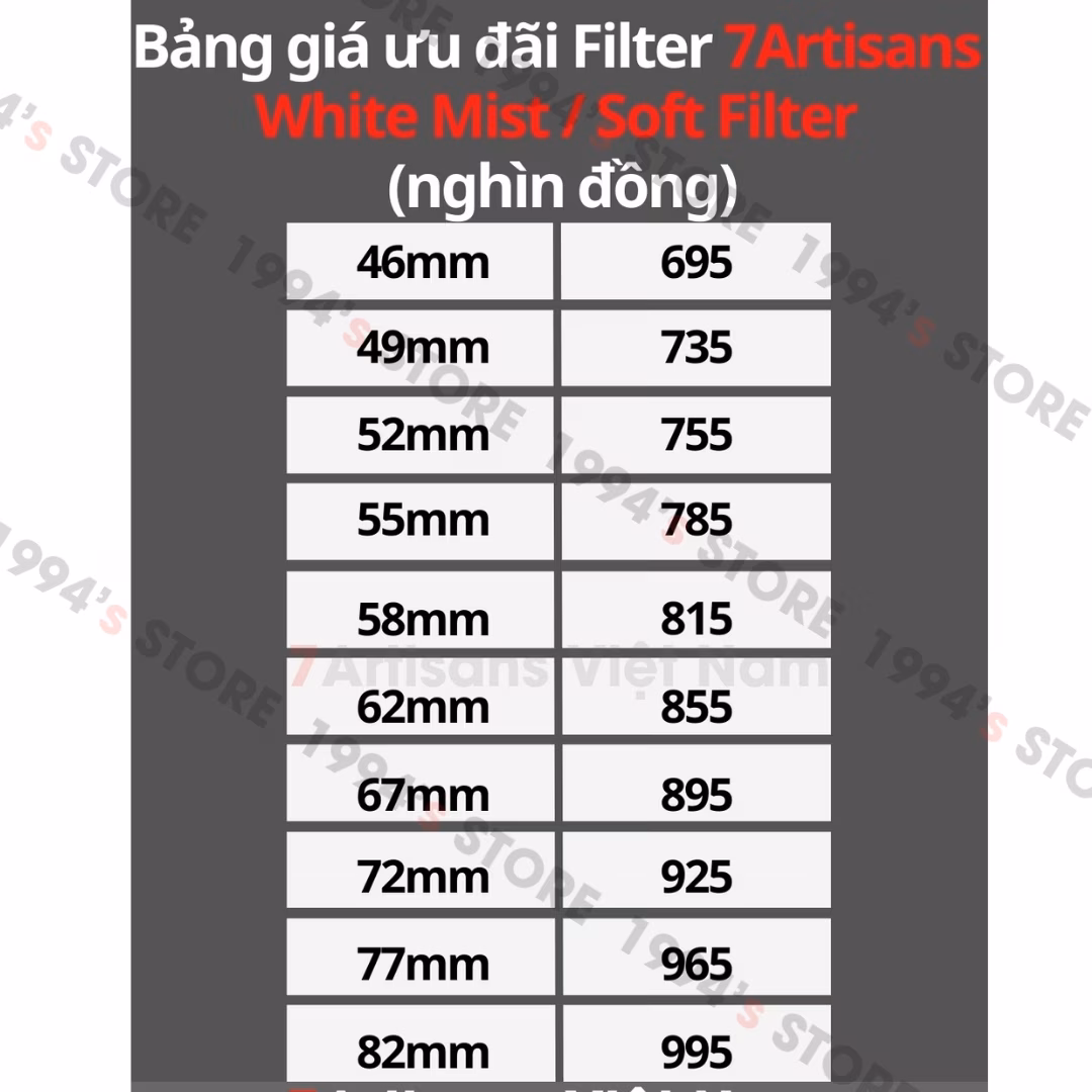 Kính lọc 7Artisans White Mist