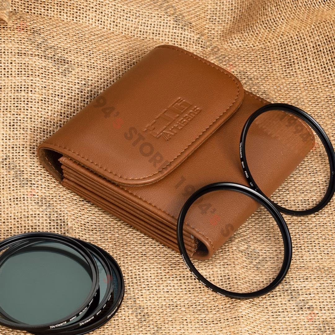 Túi Đựng Kính Lọc Filter 37-82mm 7Artisans - Da PU Cao Cấp, 5 Ngăn Chống Sốc